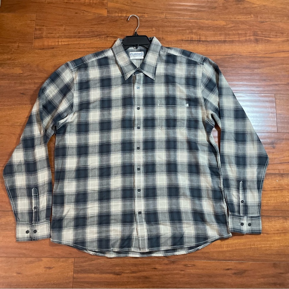 NEW PURNELL BUTTON UP PLAID SHIRT SZ 2XL XXL